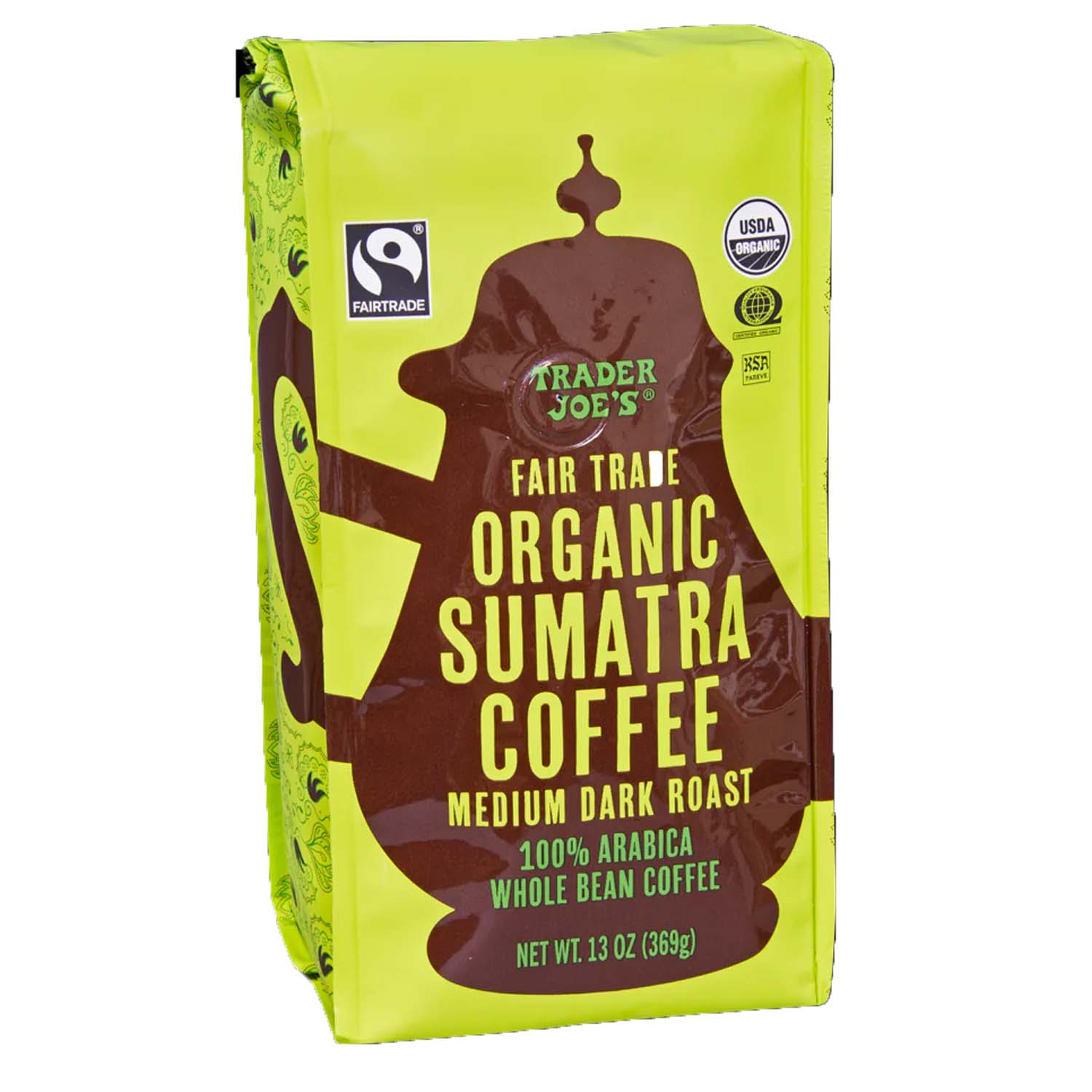 Trader Joes Fair Trade Organic Sumatra Coffee 13 Oz