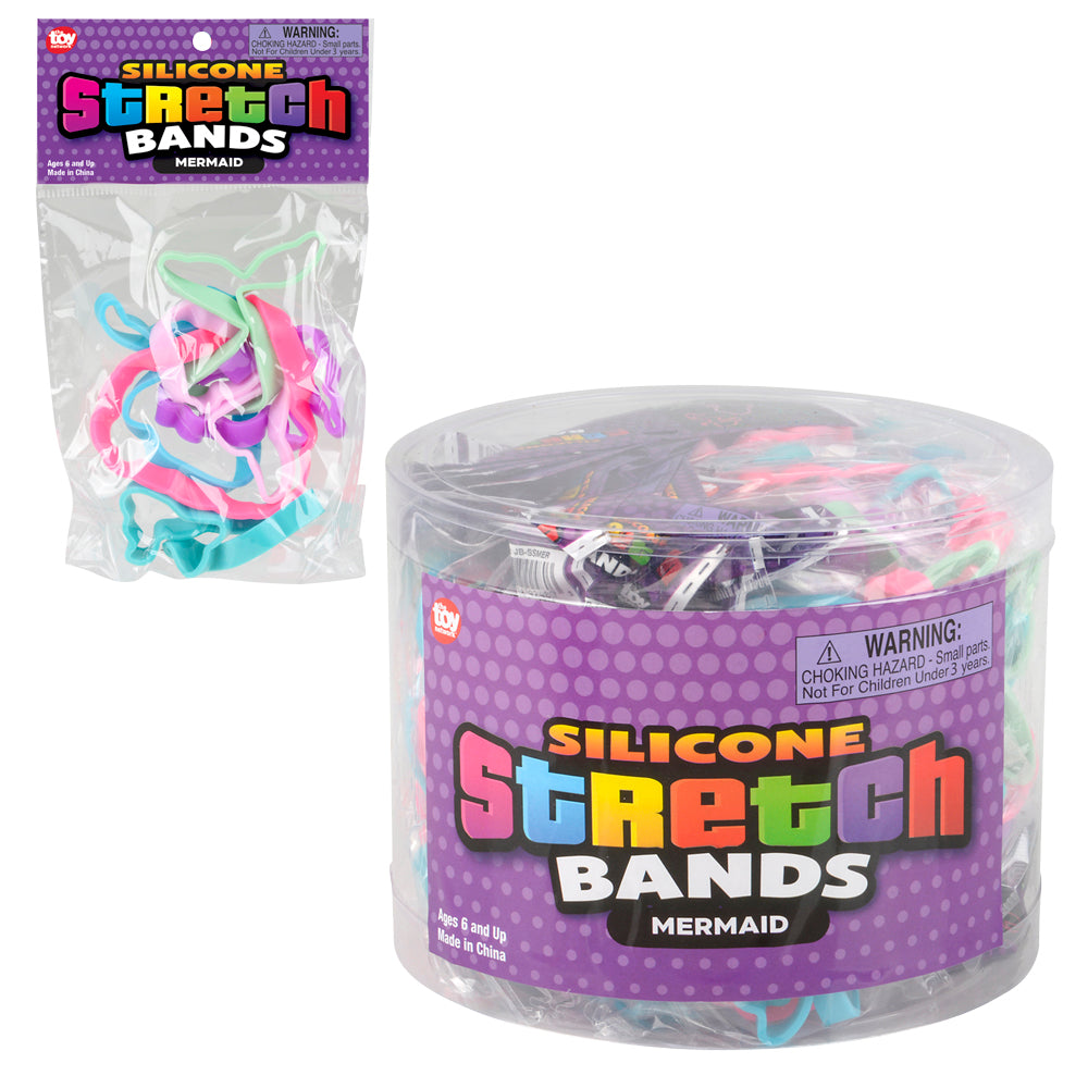 Mermaid Silicone Stretch Bands (144 PC Canister)