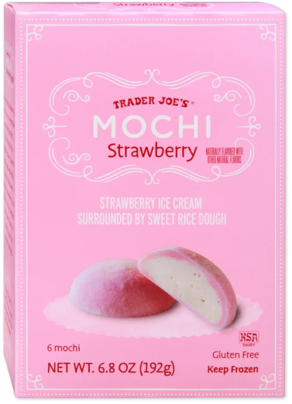 Strawberry Mochi Ice Cream Sweet Rice Dough Dessert 6.8 Oz