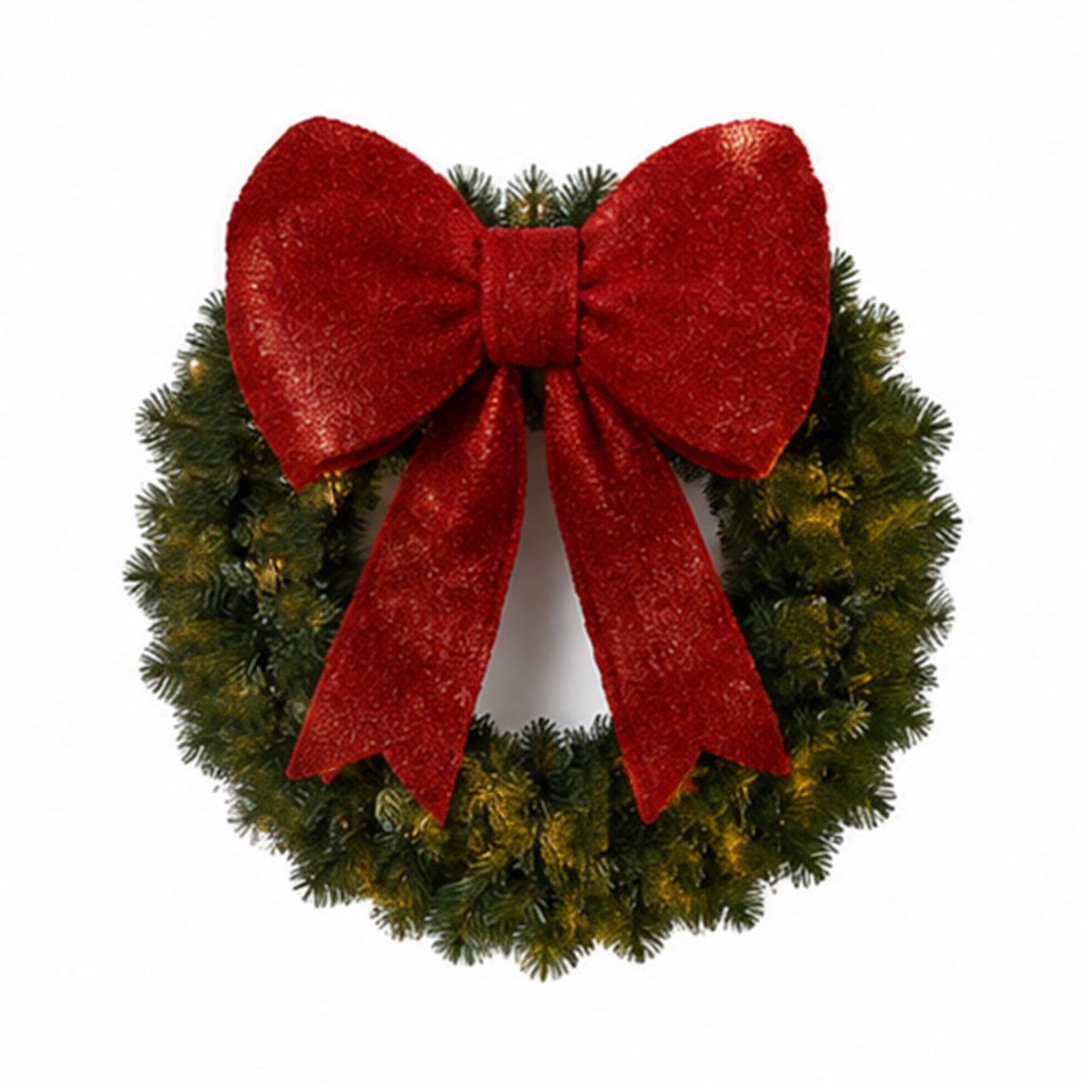 36" Lighted Christmas Garland with Red Bow Decor