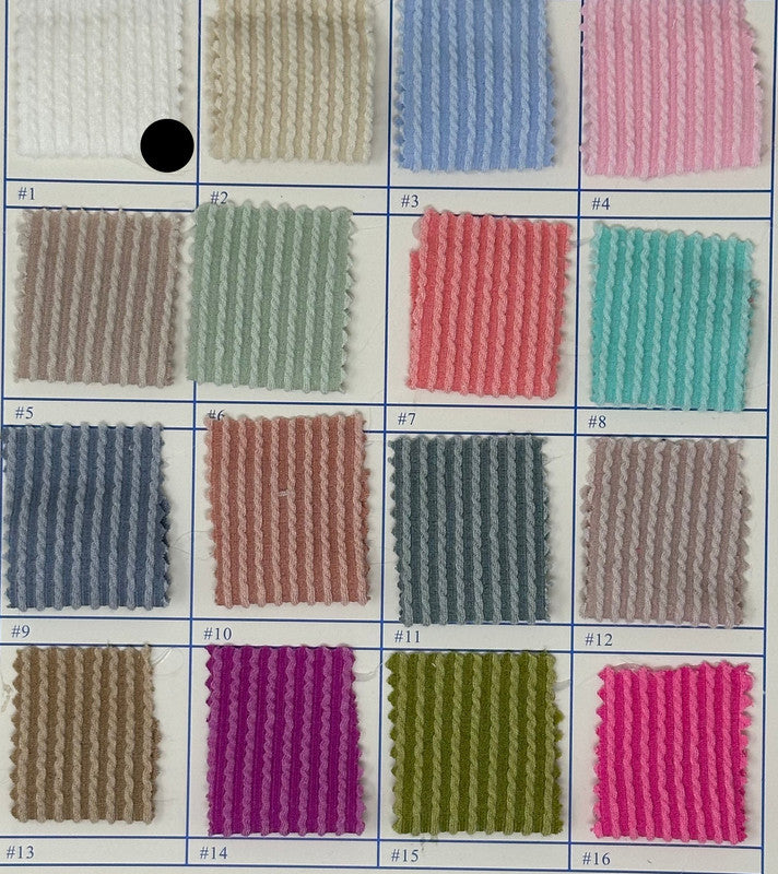 1 Yard Waved Urban Rib Knit Fabric Stretch Textured Polyester 60 Inch Width