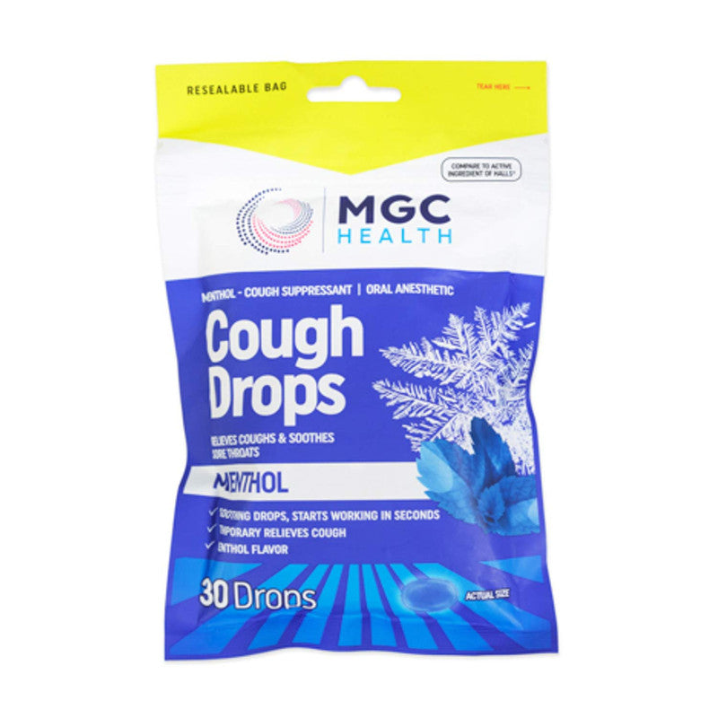 Menthol Cough Drops 30ct MGC Health Lozenges