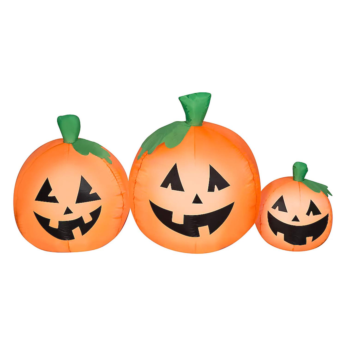 2.26ft Gemmy Lighted Jack-o-Lantern Inflatable Pumpkin Trio Halloween Decoration