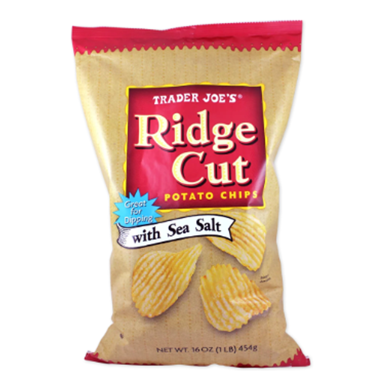 Trader Joes Ridge Cut Potato Chips with Sea Salt 16 Oz