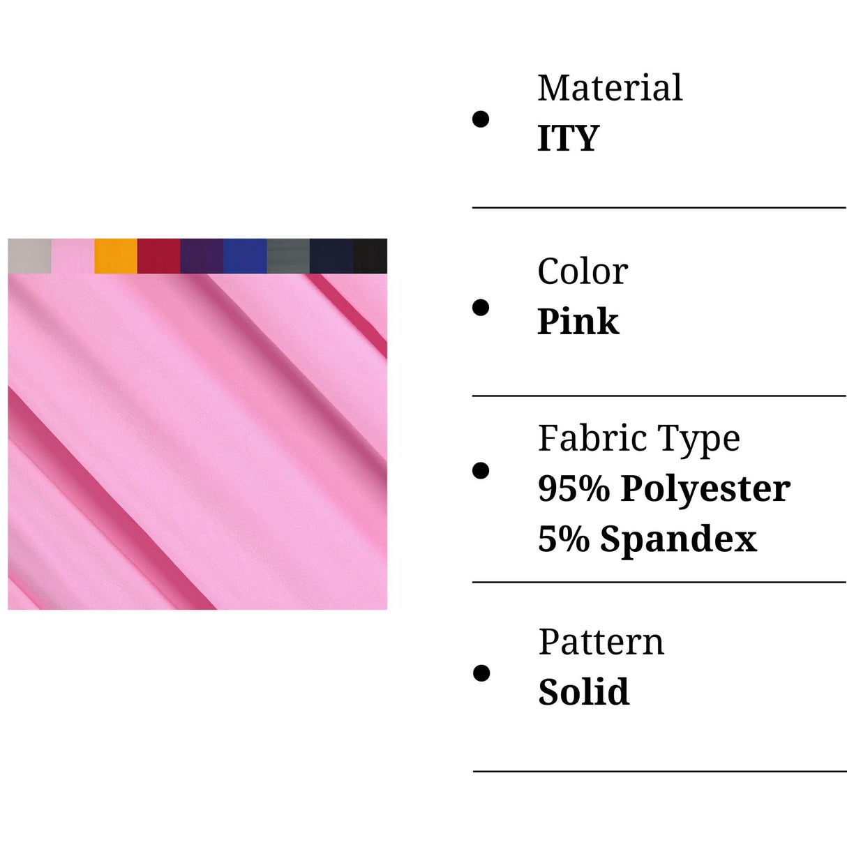Pink ITY Polyester Spandex Fabric