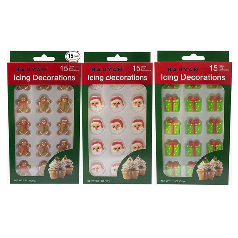 Christmas Edible Cake Decorations Candy Cupcake Topper