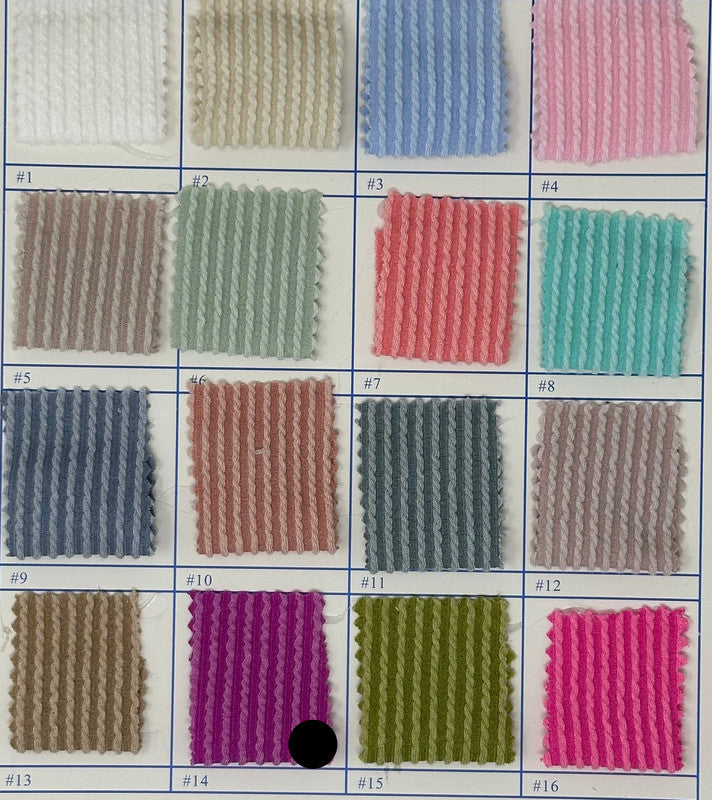 1 Yard Waved Urban Rib Knit Fabric Stretch Textured Polyester 60 Inch Width