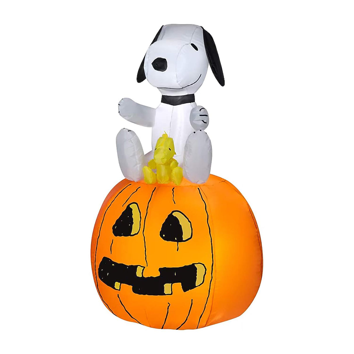 3.51 Feets Gemmy Snoopy and Woodstock Jack-o-Lantern Inflatable Halloween Decoration