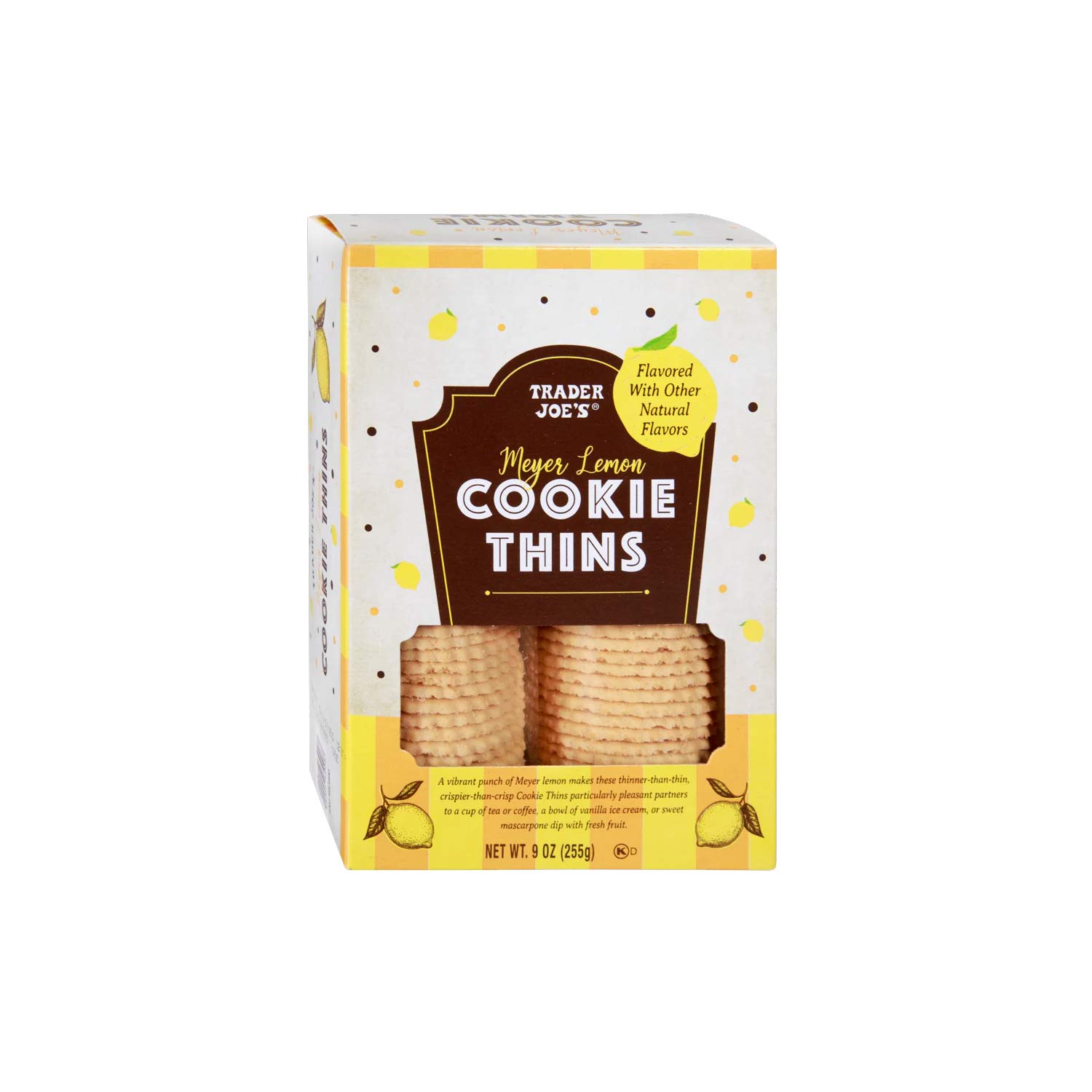 Meyer Lemon Cookie Thins 9 oz Crisp & Citrusy