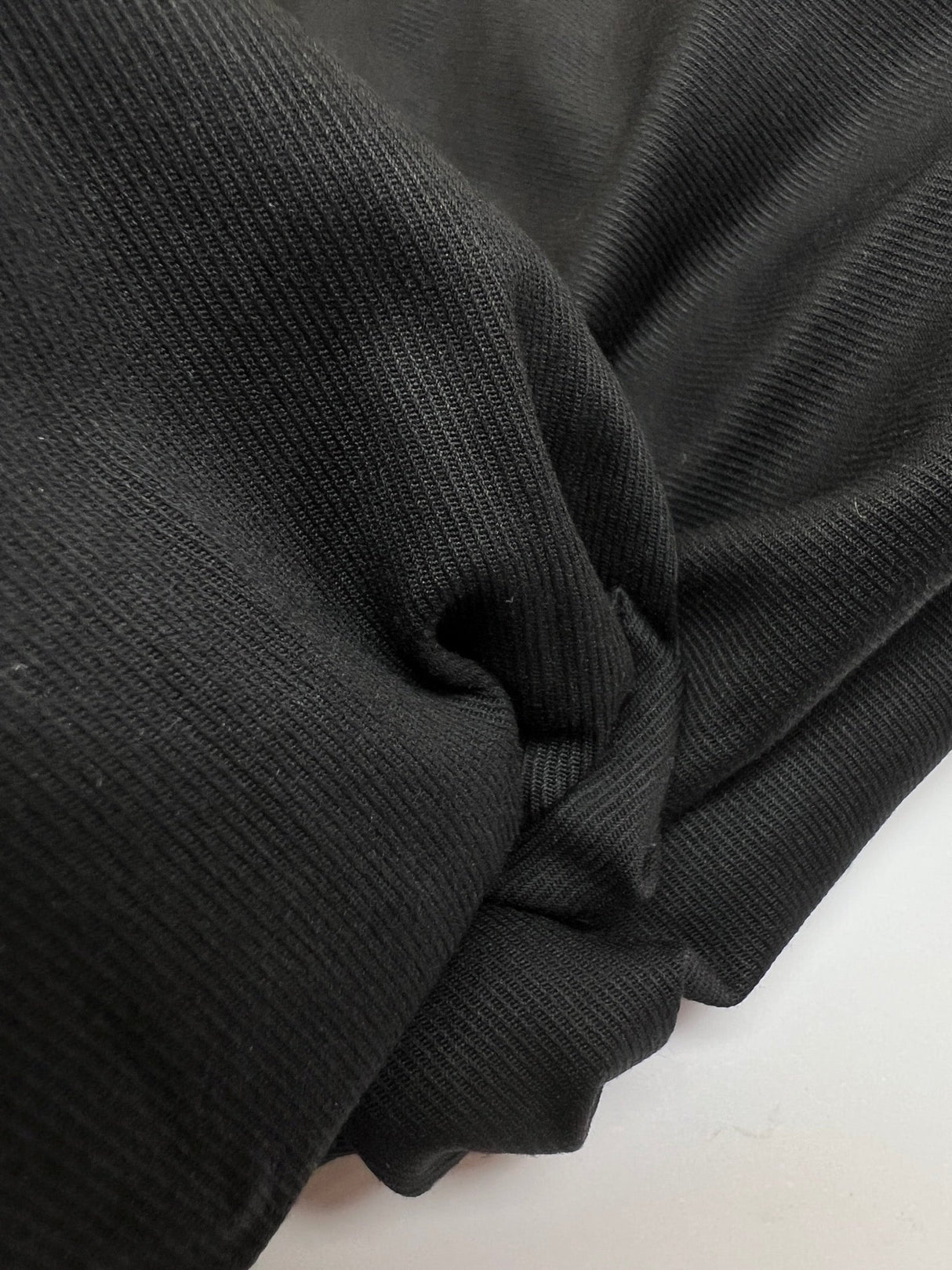 Black Cotton Elastane Twill