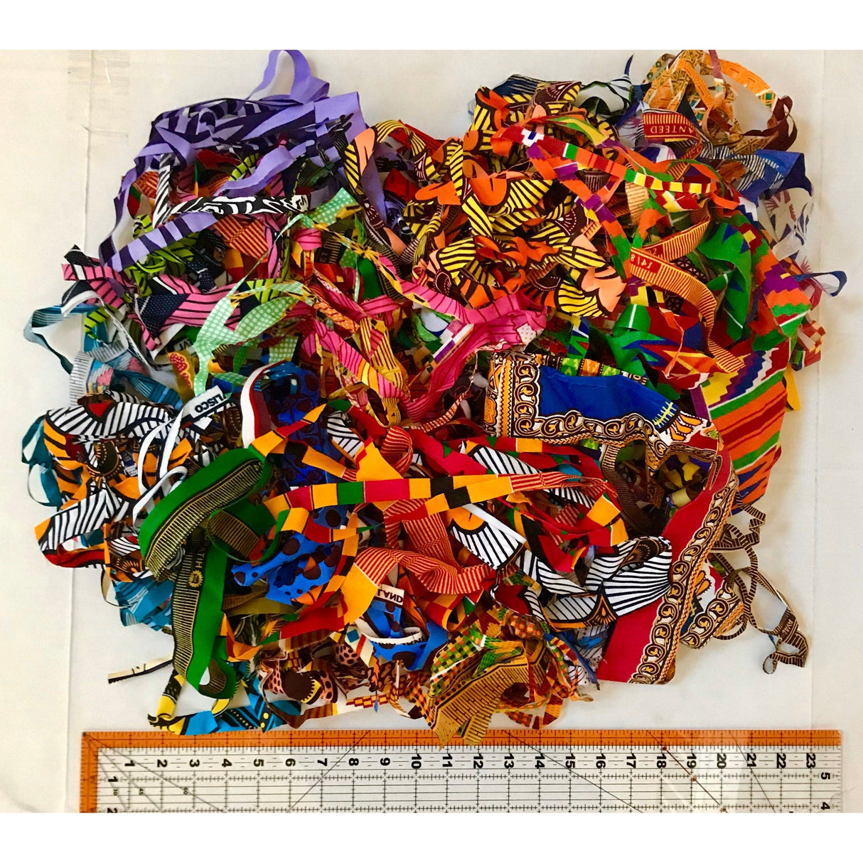 Fine Scraps African Print Fabric - Assorted Patterns, 44" Length (1 Pound)