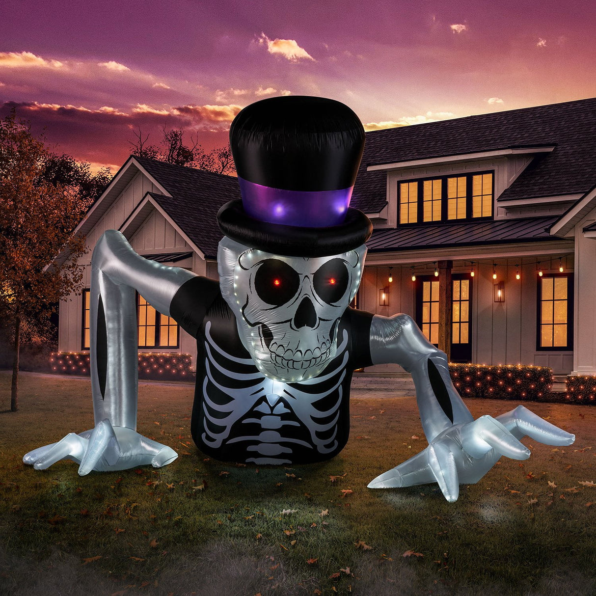 15 Foot Pre Lit Giant Skeleton Airblown Halloween Inflatable Decoration