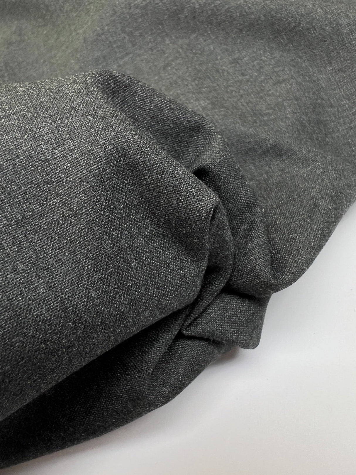 Polyester Cotton Elastane Melange Gray Suiting Fabric