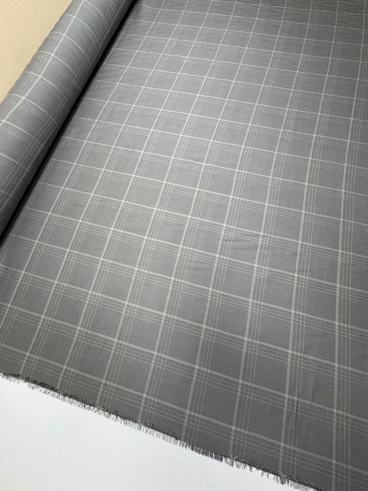 Viscose Woven Checked Gray