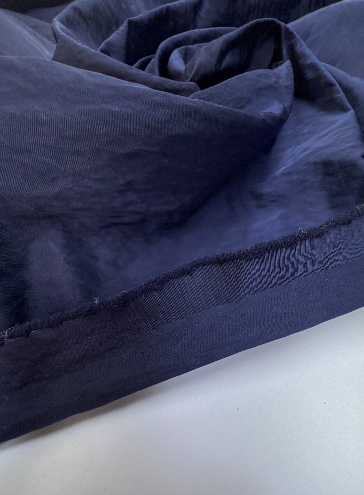 Blue Polyamide Crinkled Woven Fabric