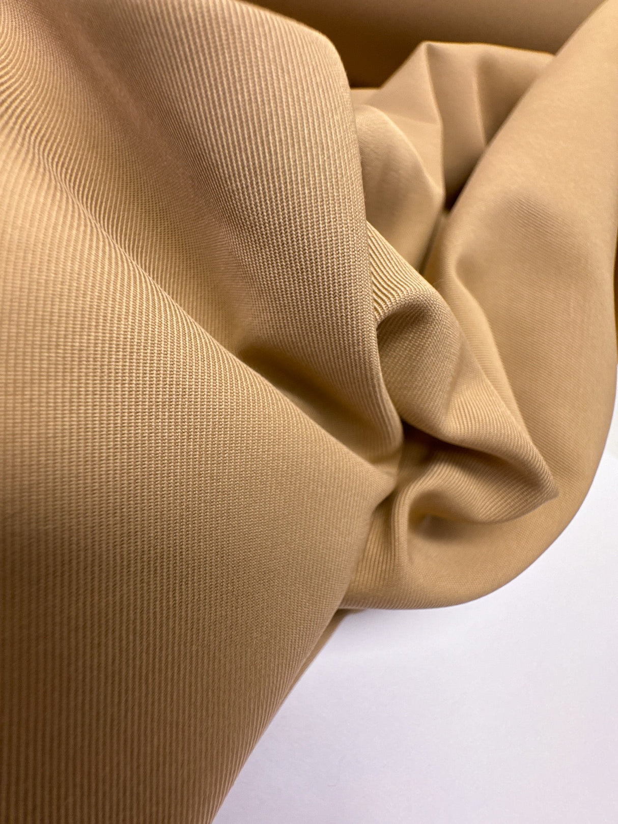 Italian Beige Polyester Cotton Gabardine