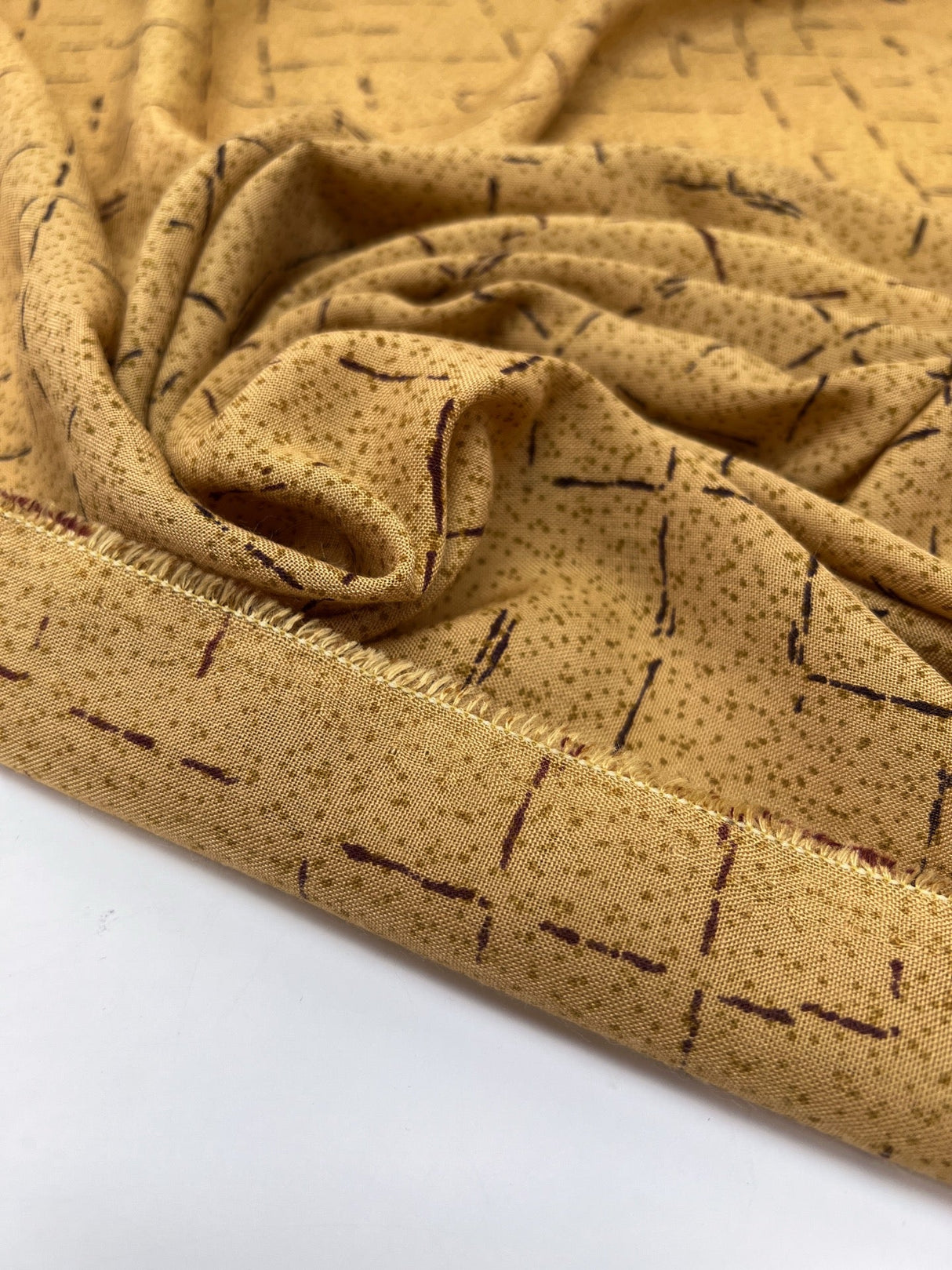 Acrylic Woven Printed Brown Beige Fabric