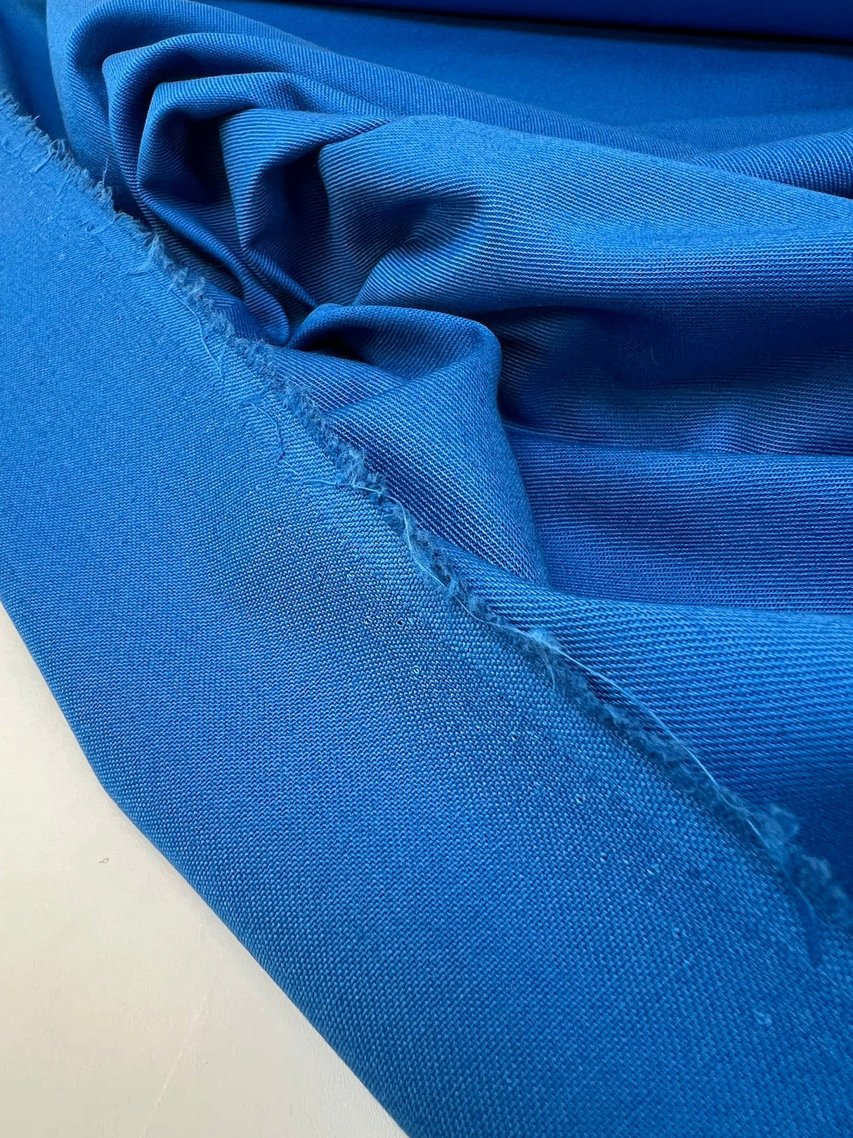 Blue Polyester Cotton Gabardine Twill