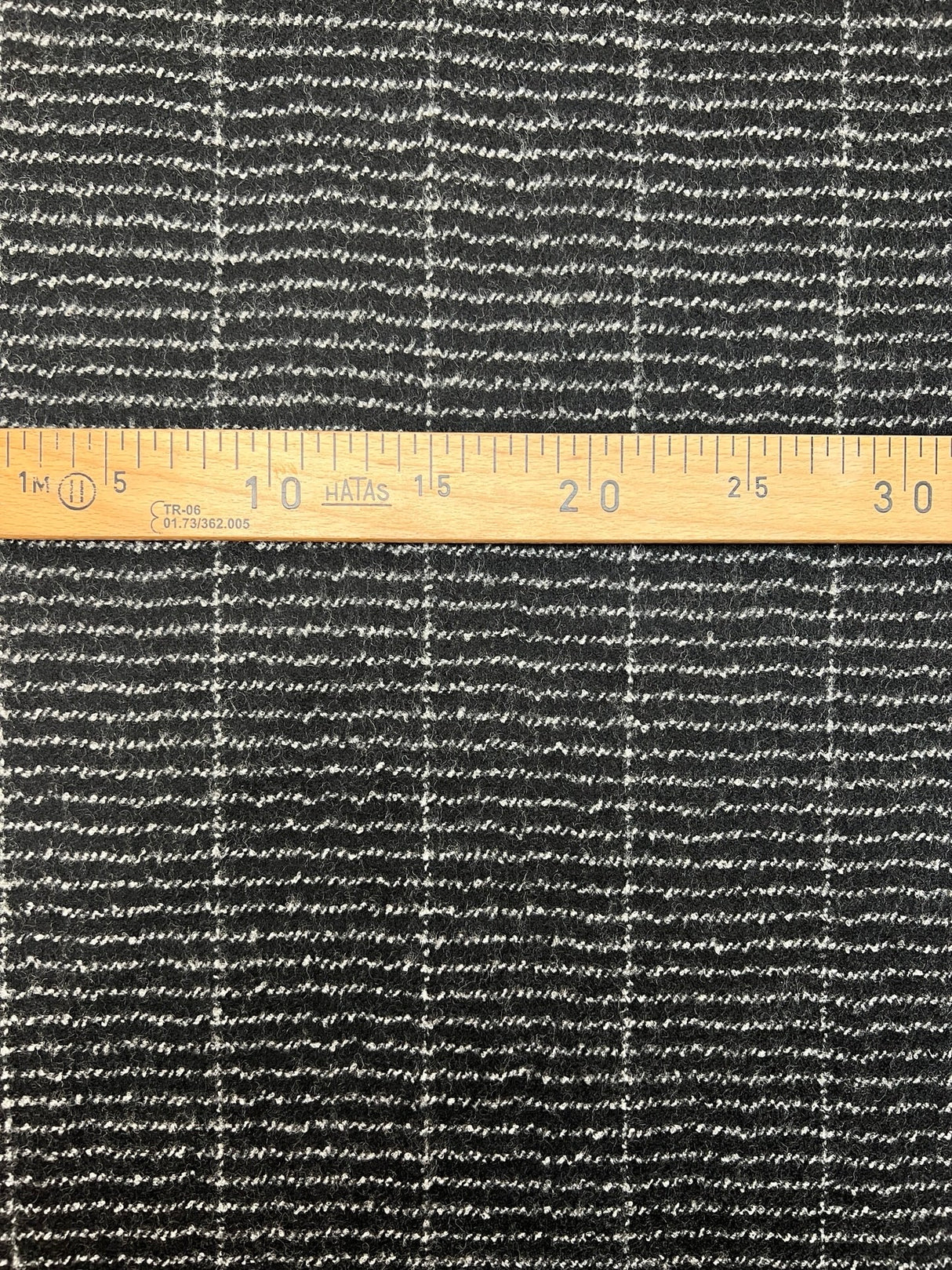 Wool Polyamid Gabardine Gray Black Striped