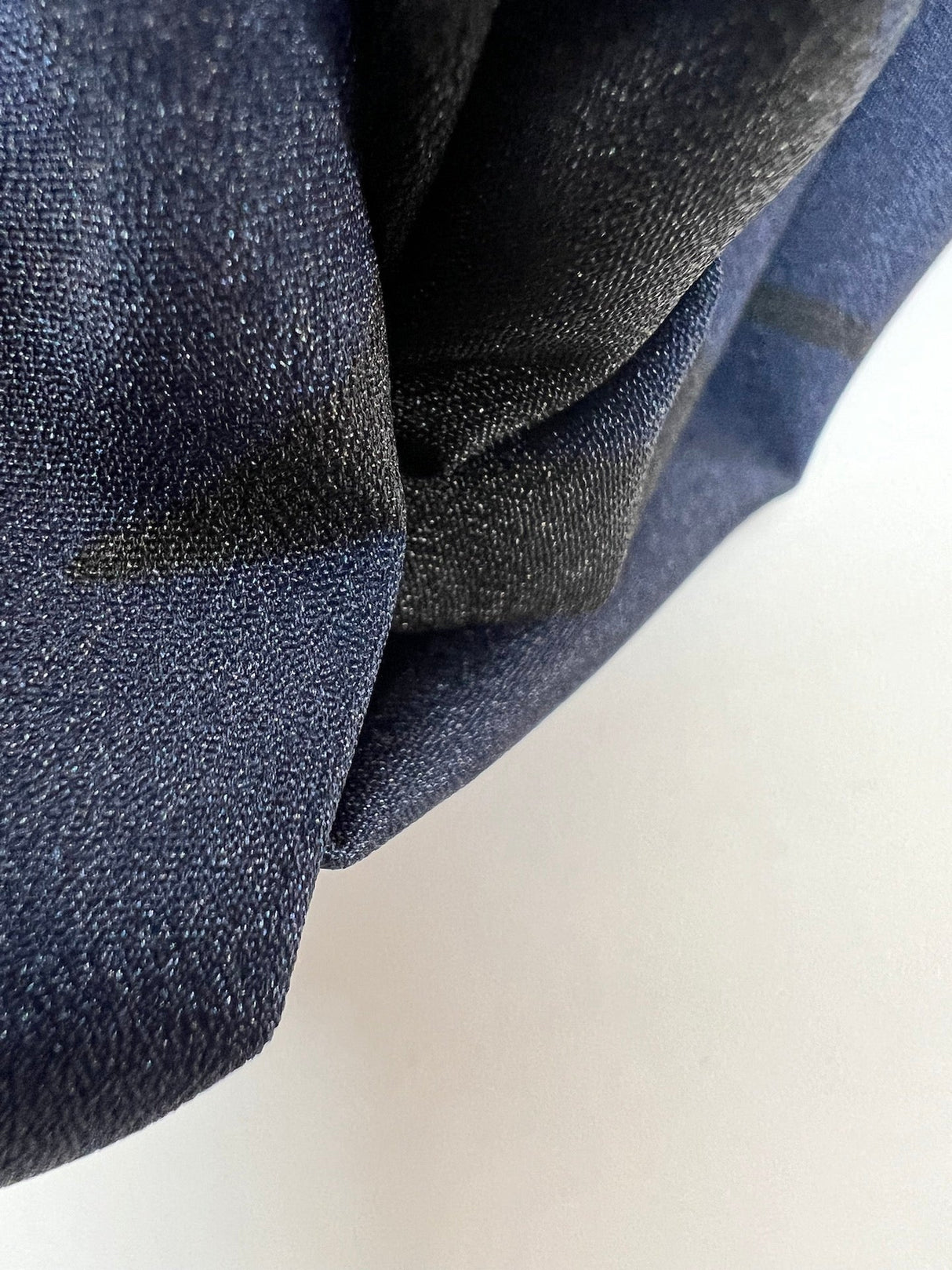 Italian Printed Polyester Crepe Floral Blue Black
