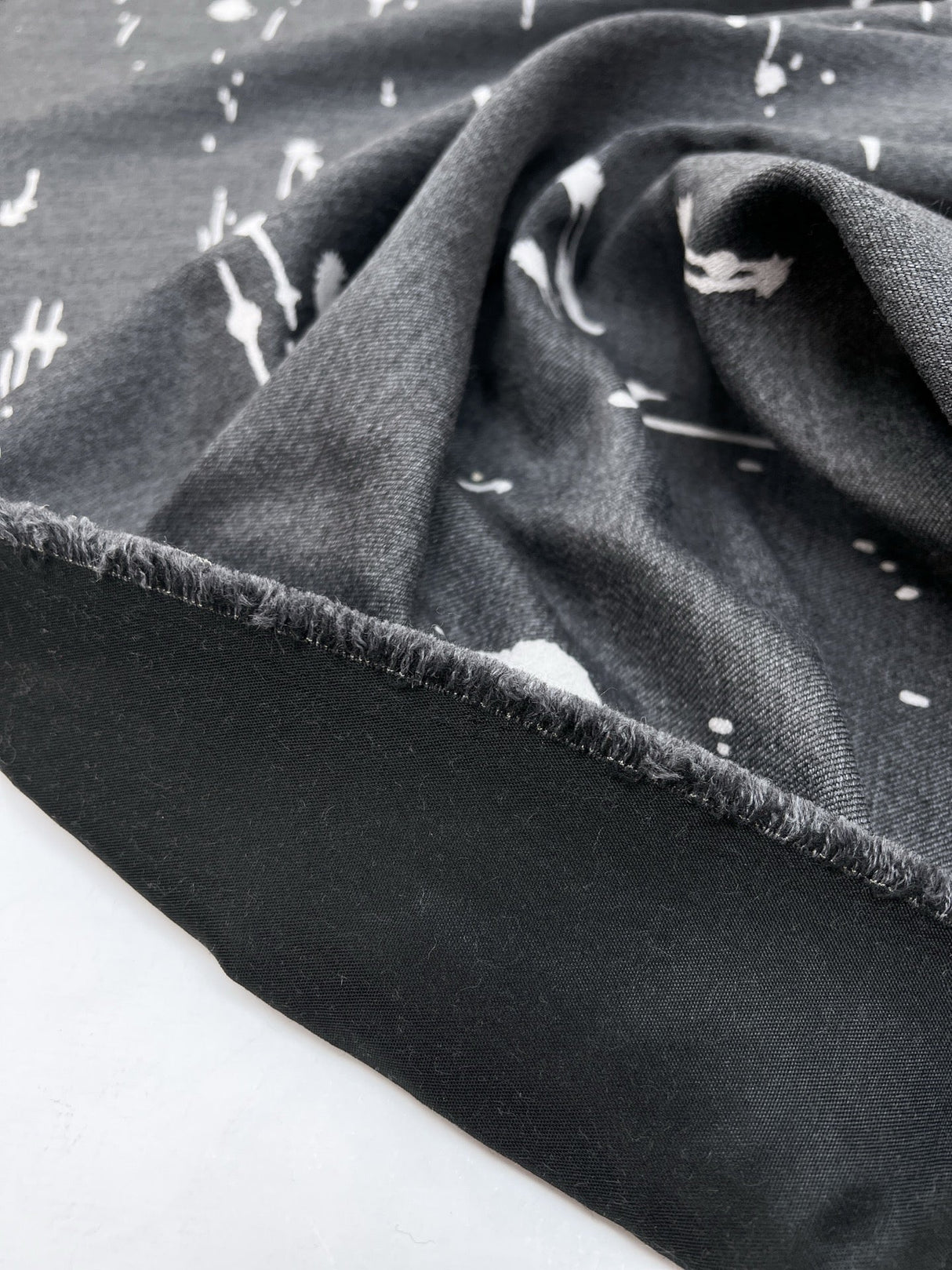 Polyester Acetate Twill Abstract Melange Fabric