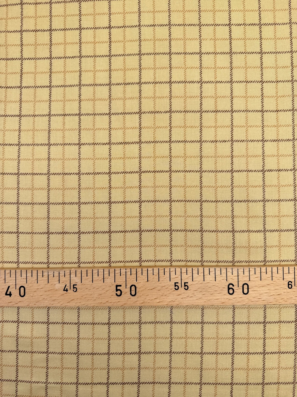 Acrylic Twill Checked Brown Beige Fabric