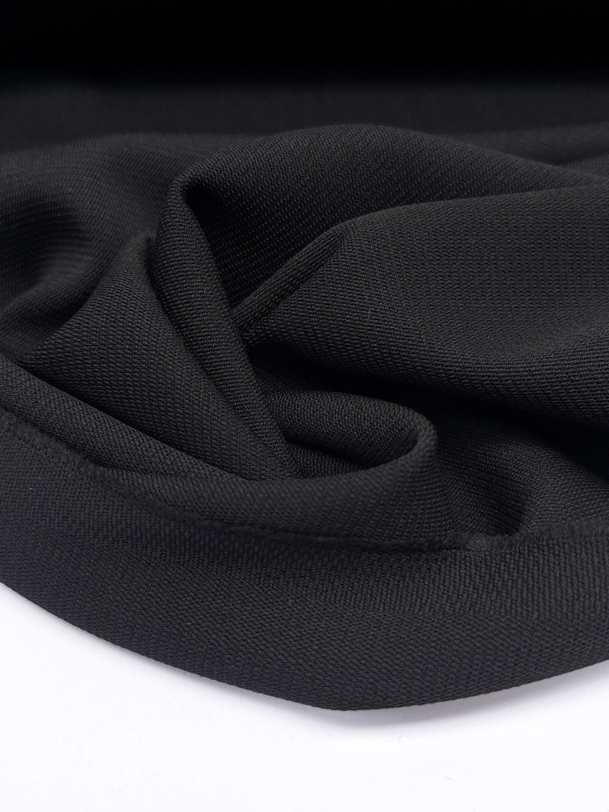 Black Wool Woven Suit Fabric