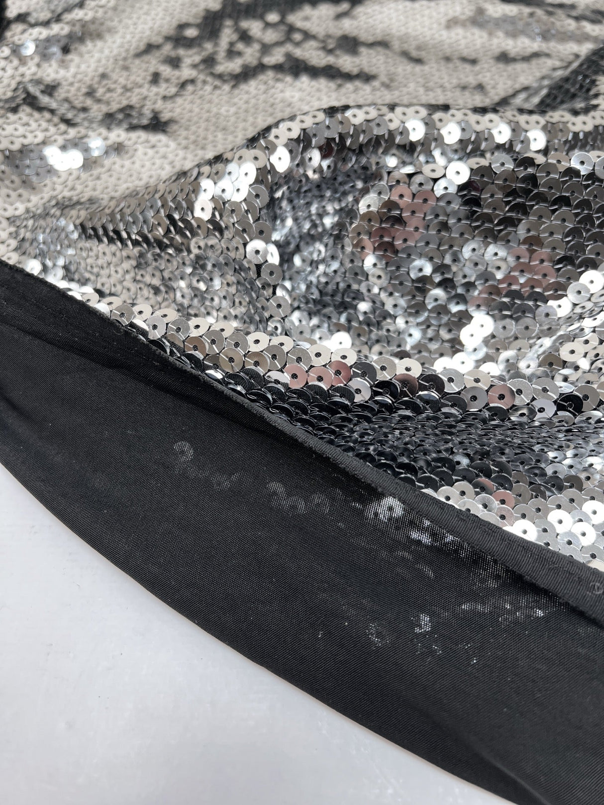 Silver Sequined Polyamide Knit