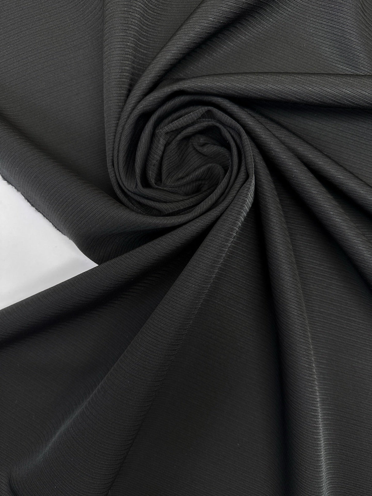 Wool Jacquard Fabric Black Striped