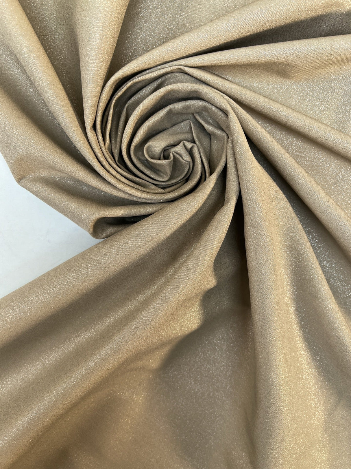 Cotton Elastane Woven Glitter Beige