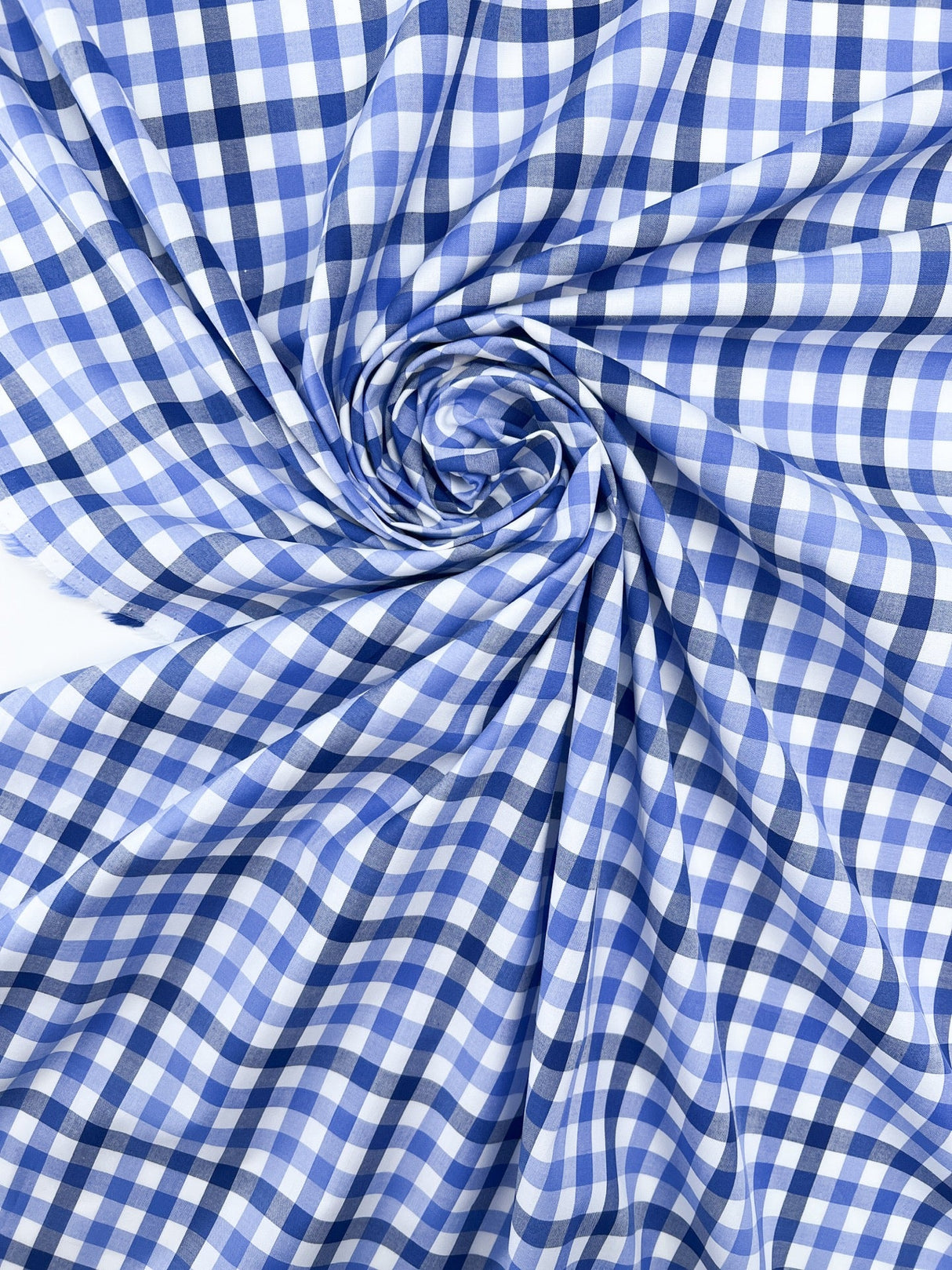 Cotton Poplin Checked Blue