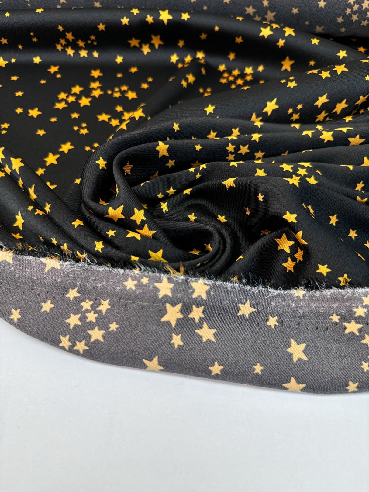 Polyester Printed Black Yellow Fabric