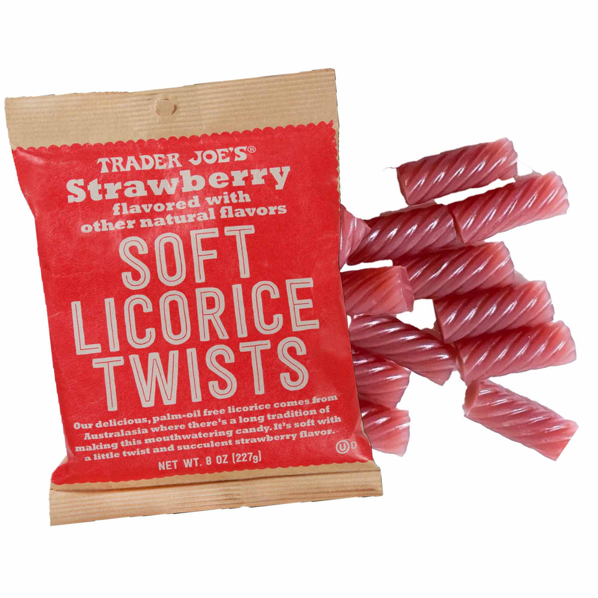 Trader Joe's Soft Strawberry Licorice Twists | 8 oz