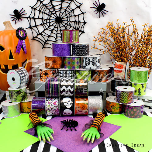 2 1/2" Happy Halloween Ribbons Assorted-10 Yds (Assorted)