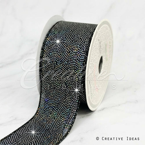 2 1/2" Iridescent Holographic Laser Ribbon-10 Yds (Irbk)