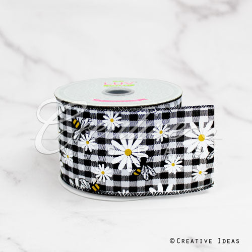 2 1/2" Wired Honey Bee Ribbon-10 Yds (Black)