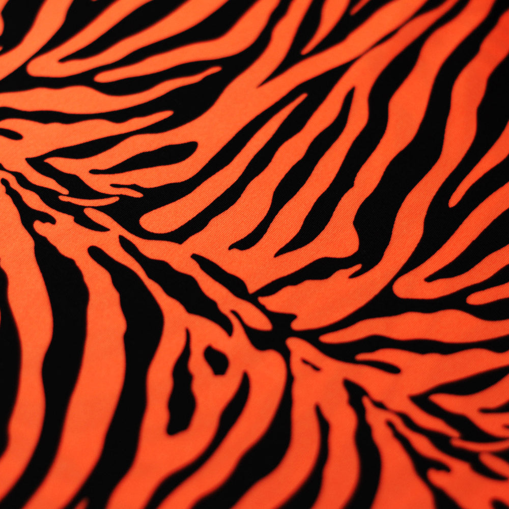 Classic Zebra Nylon Spandex Fabric - Black Zebra Animal Print, 58/60" Width (1 Yard)