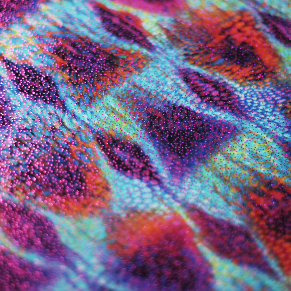 Magic Cobra Nylon Spandex Fabric - Multi Snakeskin Wet Print, 58-60" Width (1 Yard)