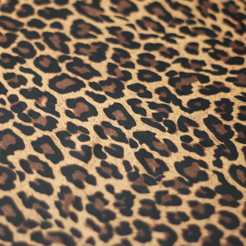 Jaguar Polyester Spandex Fabric - Brown Jaguar Skin Print, 58/60" Width (1 Yard)