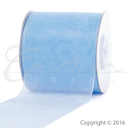 2 3/4"Plain Organza Sheer Ribbons - 25 Yards (Light Blue)