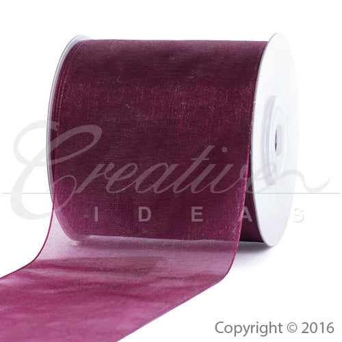 2 3/4"Plain Organza Sheer Ribbons - 25 Yards (Wine)