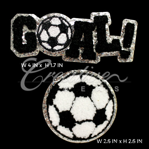 2 Pcs Soccer Goal Patches-Set (White/Black)