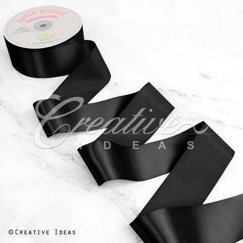2" Single Face Satin Ribbon - 50 Yards (Black)