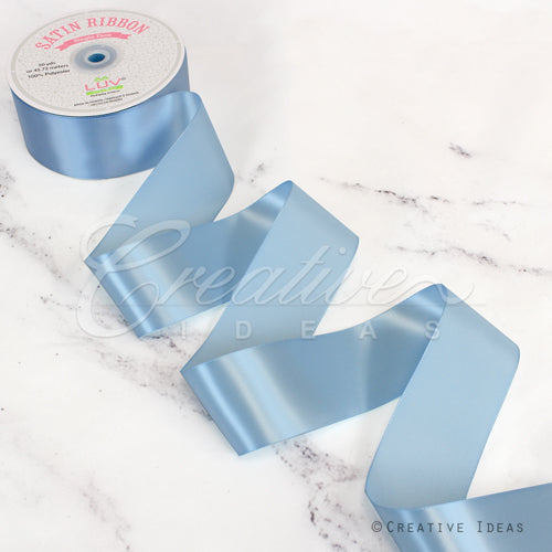 2" Single Face Satin Ribbon - 50 Yards (Blue Mist)