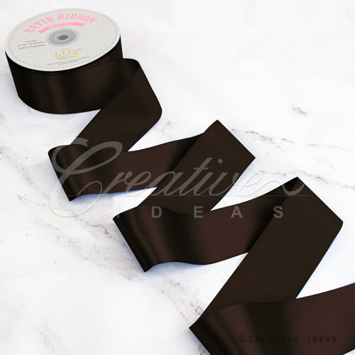 2" Single Face Satin Ribbon - 50 Yards (Brown)