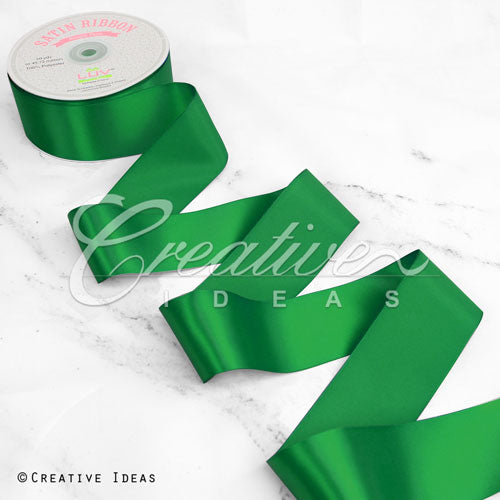 2" Single Face Satin Ribbon - 50 Yards (Emerald Green)