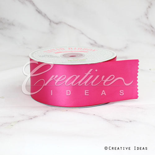 2" Single Face Satin Ribbon - 50 Yards (Hot Pink)