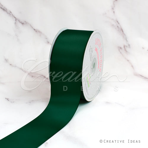 2" Single Face Satin Ribbon - 50 Yards (Hunter Green)