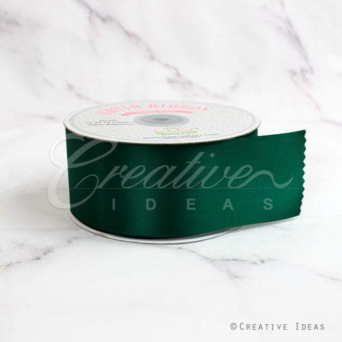 2" Single Face Satin Ribbon - 50 Yards (Hunter Green)