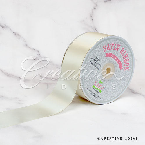 2" Single Face Satin Ribbon - 50 Yards (Ivory)